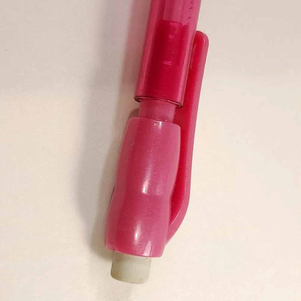 PENTEL CHAMP‎ AL15 MECHANICAL Pencil pink Transparent clear .5mm eraser Vintage